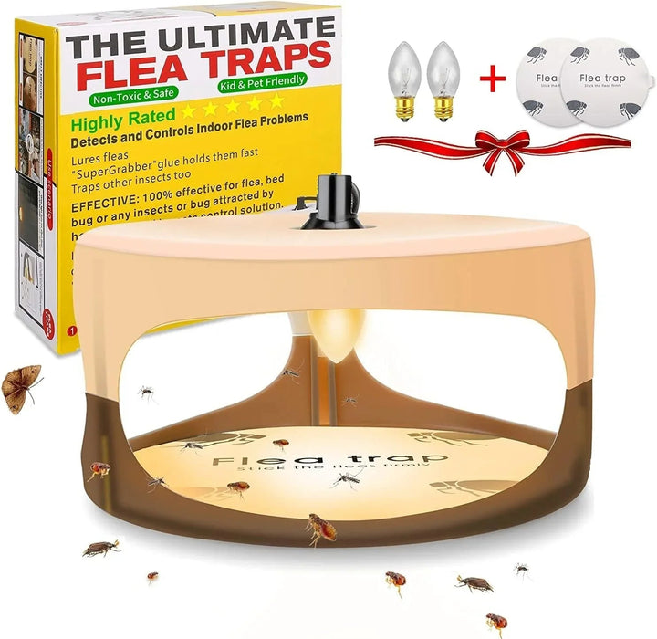 ノミ取り ネバネバドーム 捕虫器 電子ノミとり トラップノミ ノミトラップ 微小害虫 ノミ駆除 電球付き 無毒無臭 安全 効果 使いやすい 蚤対策 虫除け 害虫駆除 高い信頼性・害虫対策器（2ｘ電球、2ｘ粘着シート付き）【日本式プラグ】 - Yolerhome
