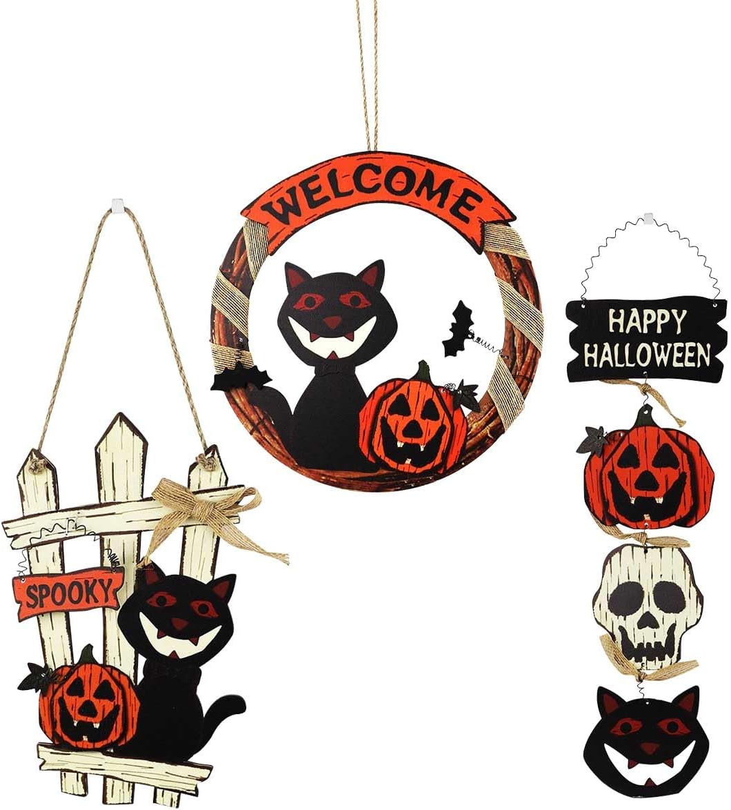 ハロウィン 飾り ハロウィーン 吊り下げ 装飾 玄関 インテリア 小物 雑貨 飾り付け 3点セット - Yolerhome