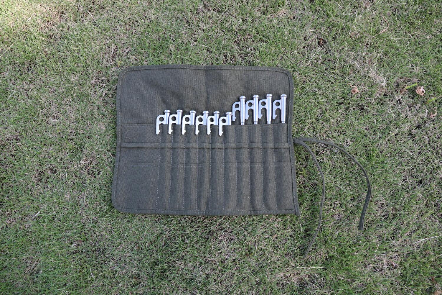 ペグケース ペグ収納ケース 帆布製 エリッゼ 30cm鍛造ペグ対応 キャンプ アウトドア用 - Yolerhome