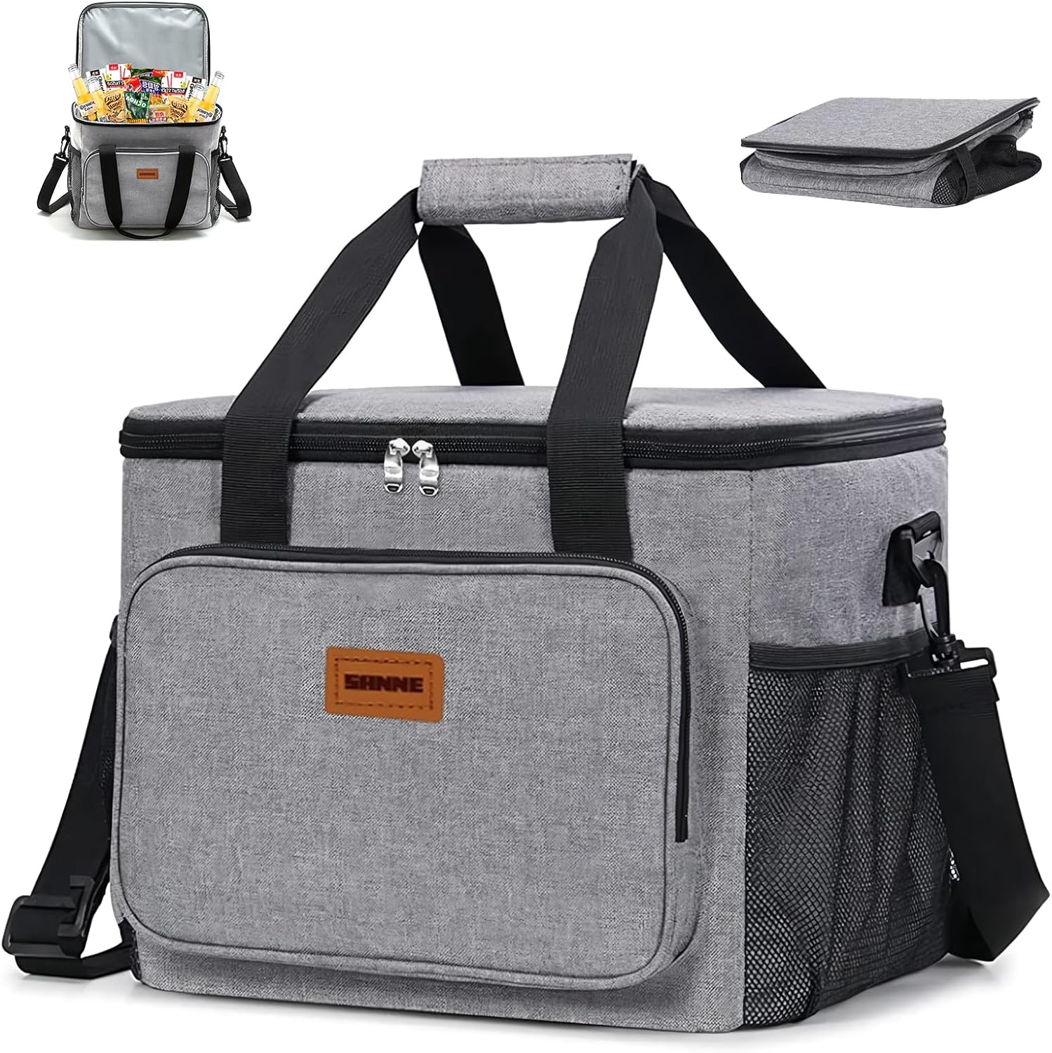 クーラーボックス 保冷バック 大容量 30L 4層断熱 保冷 保温 折り畳み収納可能 軽量 ソフト 手提げと肩掛け両用 お弁当収納バッグ ピクニック/運動会/通勤/キャンプ/お花見/BBQ/レジャー/花火等に大活躍 - Yolerhome