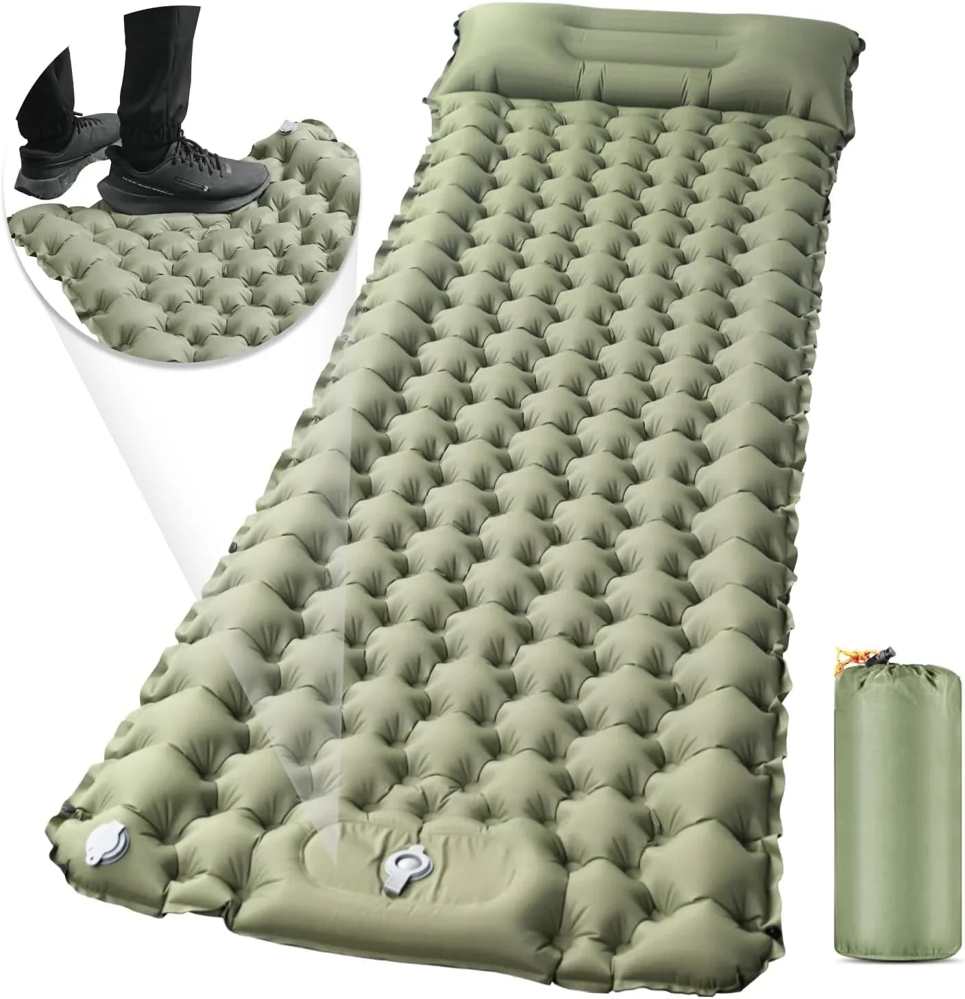 エアーマット キャンプマット 30s膨らむ 厚さ10CM高弾性スポンジ 軽量 エアーマット キャンプ マット【30s膨らむ・10CM厚さ】お花見に 足踏み