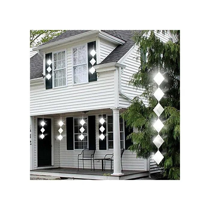 鳥よけ鳩よけグッズ円形駆鳥反射板3連3組アセンブリ済品です鳥を傷つけない鳥よけグッズキラキラして太陽光を強く反射しますベランダフン害防止･景観を損なわず吊り下げ式カラスよけベランダ・屋上・窓枠用 - Yolerhome