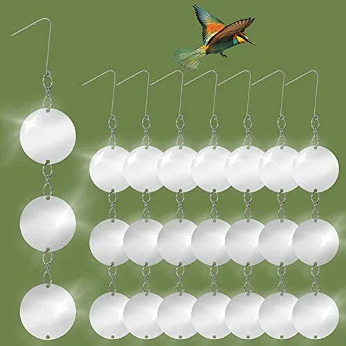 鳥よけ鳩よけグッズ円形駆鳥反射板3連3組アセンブリ済品です鳥を傷つけない鳥よけグッズキラキラして太陽光を強く反射しますベランダフン害防止･景観を損なわず吊り下げ式カラスよけベランダ・屋上・窓枠用 - Yolerhome