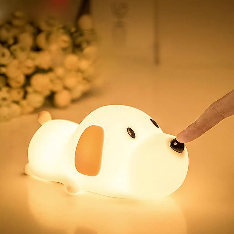 ナイトライトアヒルのヘッドランプシリコン3段調光シリコンのType - C充電 癒しのベッドのヘッドランプ 授乳ライトのいつものナイトライトのプレゼント (萌え萌えの犬)(丸々としたアヒル) - Yolerhome