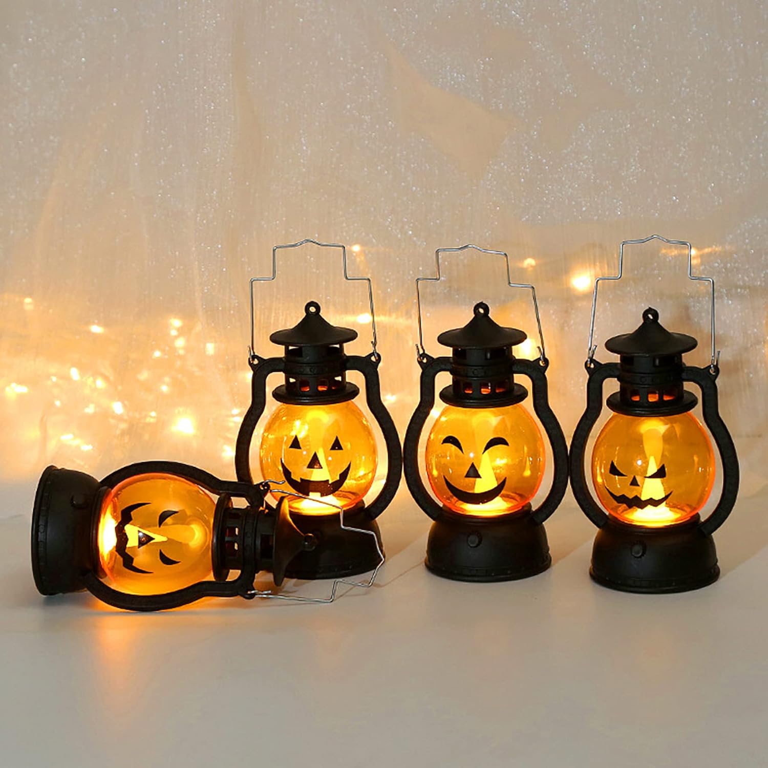 4点セット ハロウィン 飾り led ランタン かぼちゃ 提灯 ハロウィン 飾り付け ライト カボチャ 玄関 置物 ハロウィーン 装飾 パーティーに飾り ちょうちん 小型 軽量 子供に携帯用 halloween decoration - Yolerhome