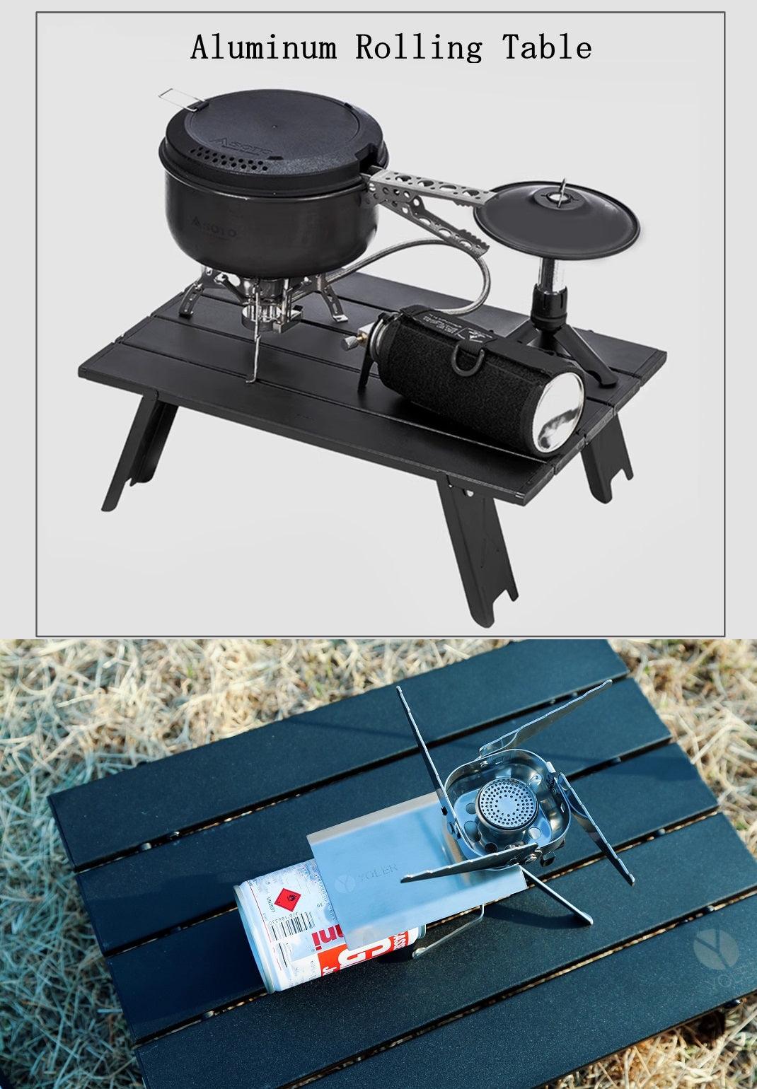 キャンプロールテーブル ブラック 40×29×12cm RT0011 - Yolerhome