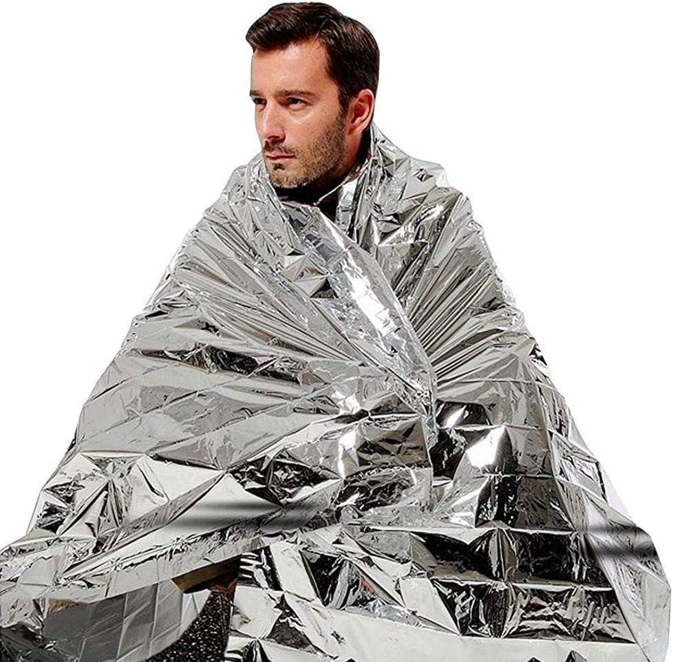 サバイバルシート 防災・常備 5枚 エマージェンシーブランケット アルミシート160cm×210cm 銀 - Yolerhome