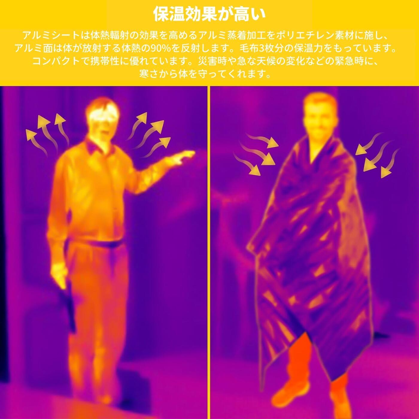 サバイバルシート 防災・常備 5枚 エマージェンシーブランケット アルミシート160cm×210cm 銀 - Yolerhome