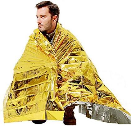 サバイバルシート 防災・常備 5枚 エマージェンシーブランケット アルミシート160cm×210cm 銀 - Yolerhome