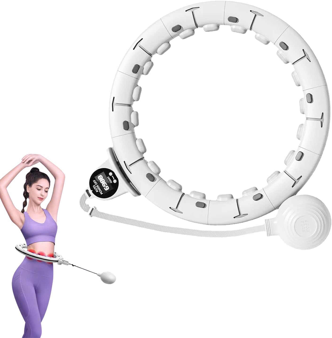 フラフープダイエット用 フラフープ 大人・子供兼用 運動器具 スマートフラフープ 組み立て式 フラフープ フィットネスフープ エクササイズ ダイエット器具 サイズ調整可能 直径約65~110CM - Yolerhome