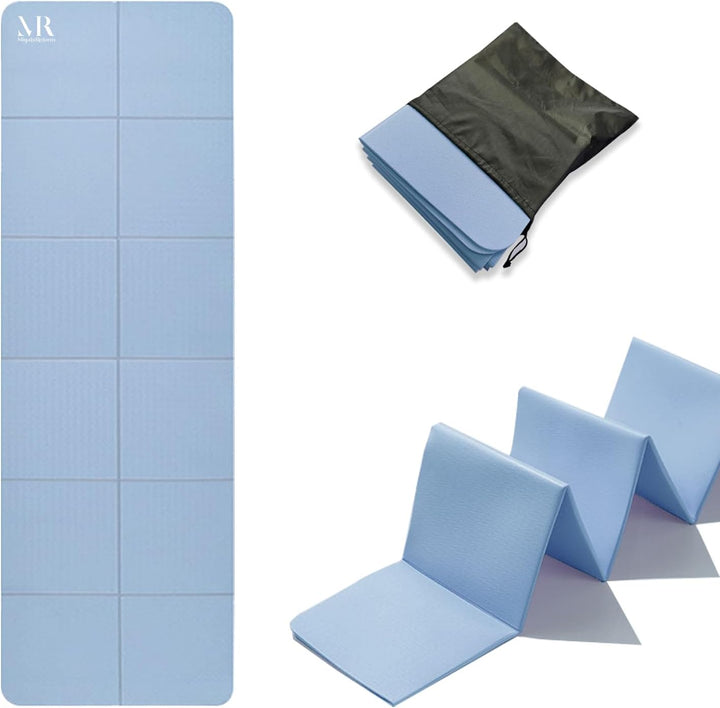 【ヨガマット】折りたたみ式 6mm厚 TPE軽量設計 両面滑り止め エクササイズ・筋トレ・ストレッチ・自宅トレーニング用 183×61cm 収納袋付き 持ち運び便利 水洗い可 - yoler - Yolerhome