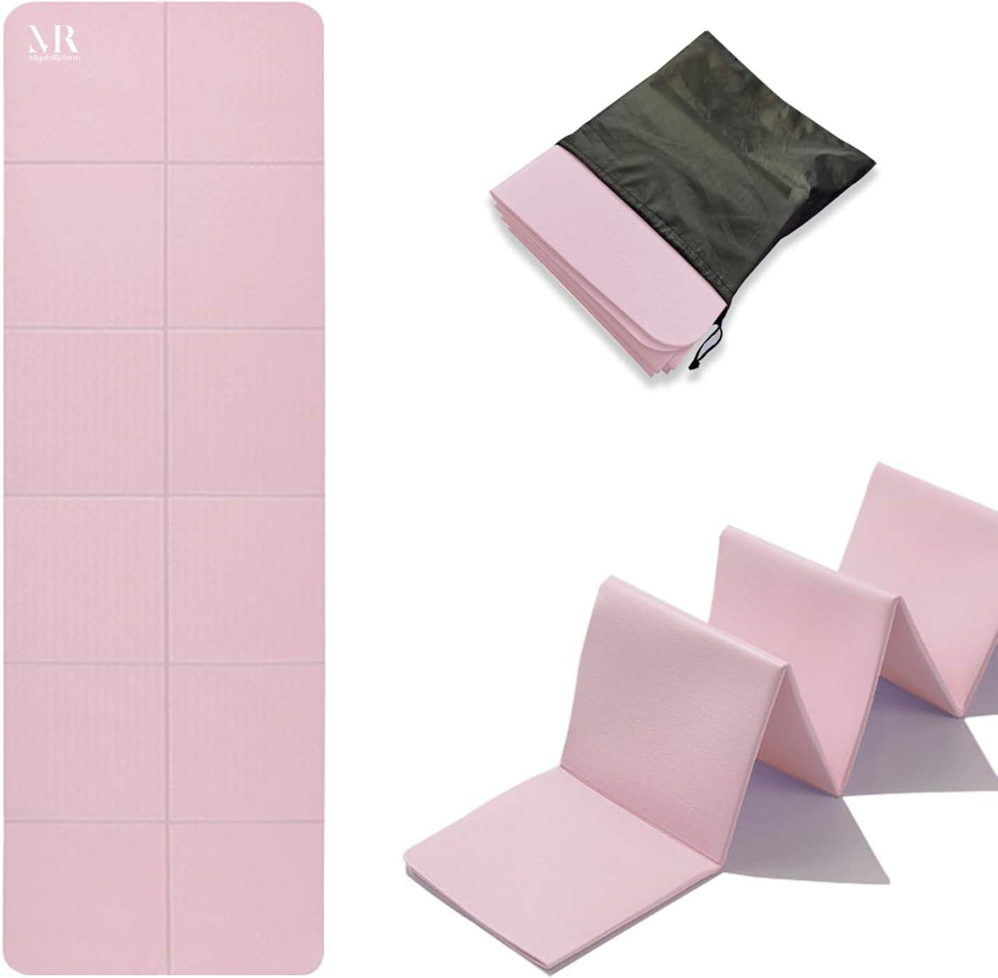 【ヨガマット】折りたたみ式 6mm厚 TPE軽量設計 両面滑り止め エクササイズ・筋トレ・ストレッチ・自宅トレーニング用 183×61cm 収納袋付き 持ち運び便利 水洗い可 - yoler - Yolerhome