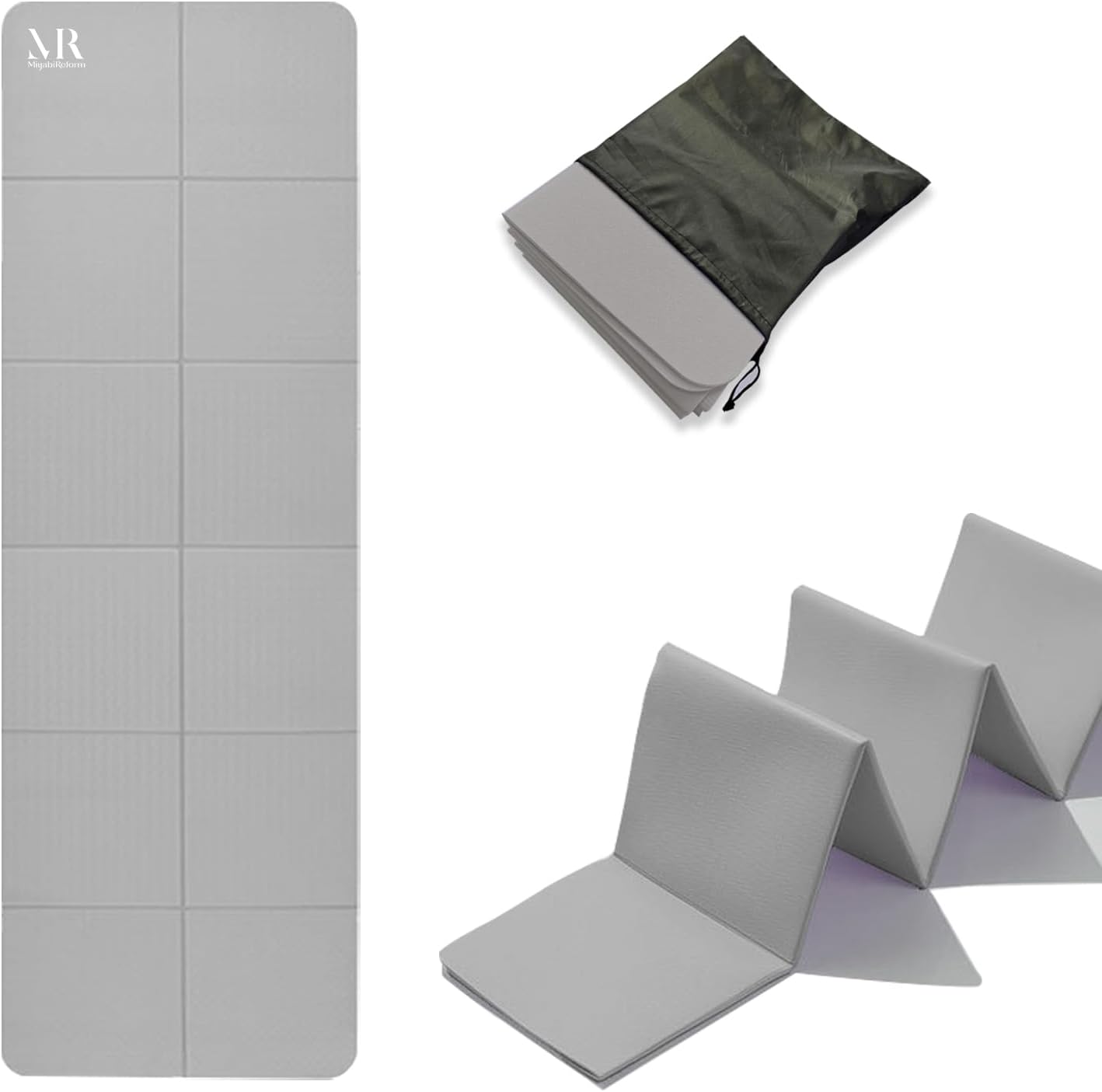 【ヨガマット】折りたたみ式 6mm厚 TPE軽量設計 両面滑り止め エクササイズ・筋トレ・ストレッチ・自宅トレーニング用 183×61cm 収納袋付き 持ち運び便利 水洗い可 - yoler - Yolerhome