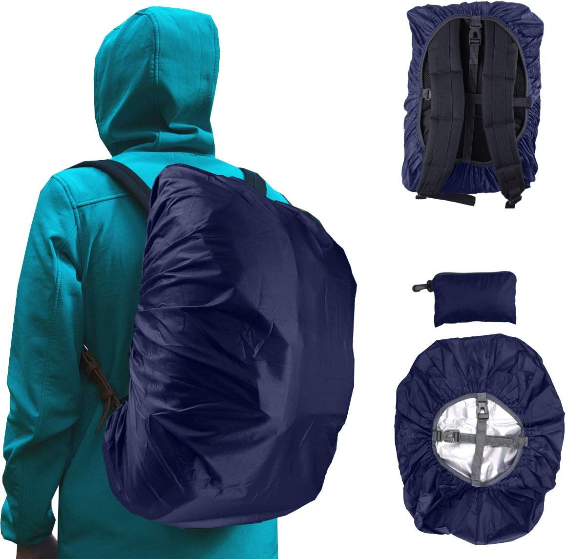 リュックカバー 防水 7色 5サイズ ザックカバー 2倍以上の防水性 四つの防水設計 落下防止 収納袋 - Yolerhome