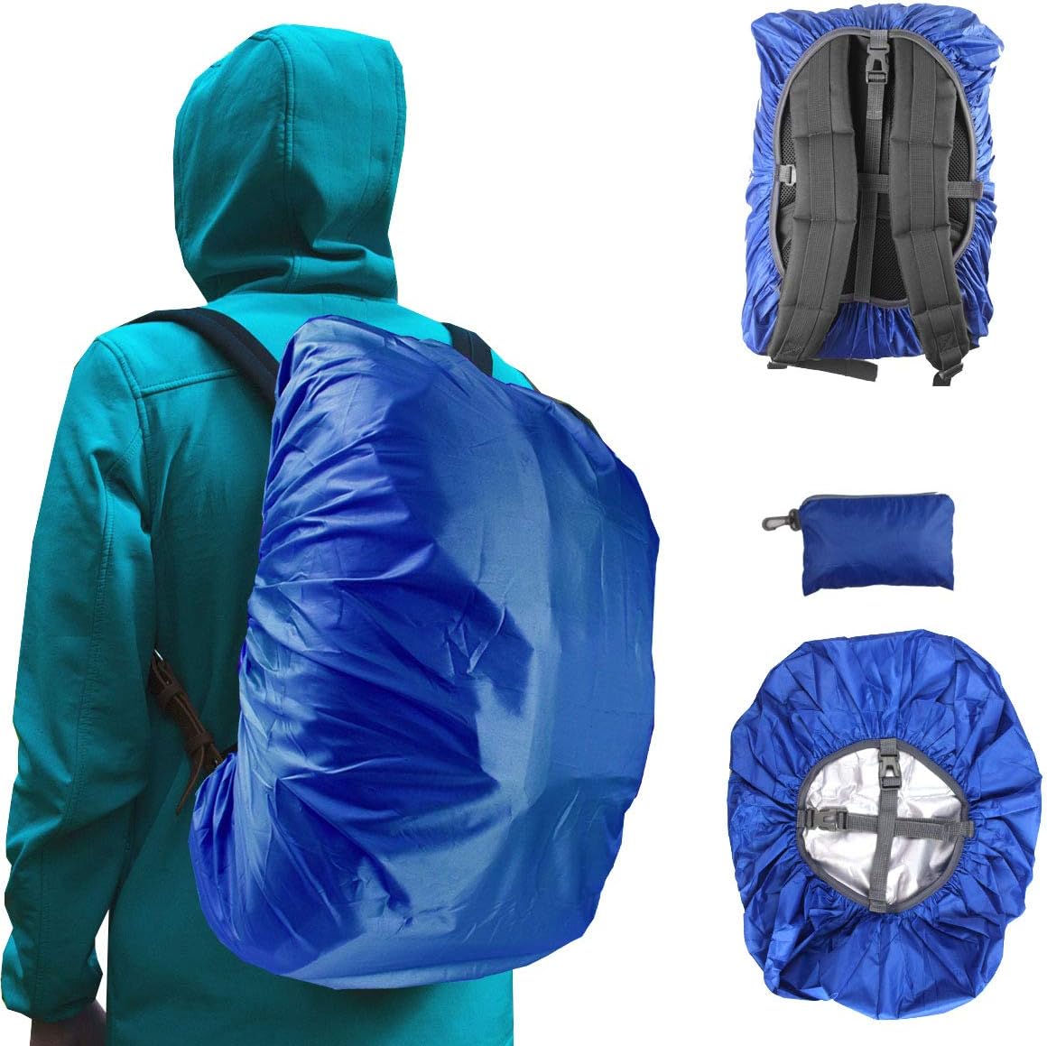 リュックカバー 防水 7色 5サイズ ザックカバー 2倍以上の防水性 四つの防水設計 落下防止 収納袋 - Yolerhome