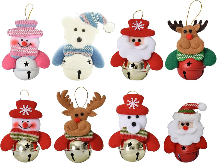 鈴 飾りつり飾り祭りのシーンのペンダント クリスマス ツリー 飾り おしゃれ 吊り下げ飾り 小物 ベル付き クリスマスツリーの飾り パーティーシーンペンダント 8個セット - Yolerhome