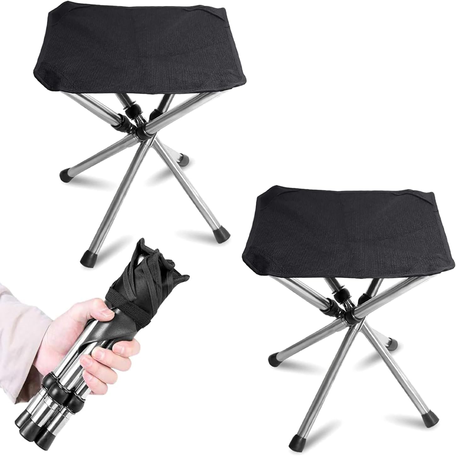 アウトドアチェア 折りたたみ椅子 コンパクトイス キャンプ 耐荷重80 - 100kg ステンレス製 超軽量 収納バッグ付き お釣り バーベキュー 登山 ブラウン - Yolerhome