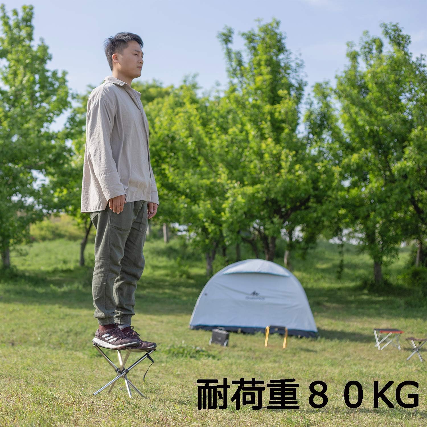 アウトドアチェア 折りたたみ椅子 コンパクトイス キャンプ 耐荷重80 - 100kg ステンレス製 超軽量 収納バッグ付き お釣り バーベキュー 登山 ブラウン - Yolerhome