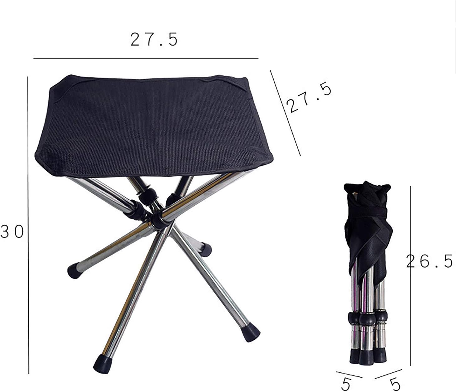 アウトドアチェア 折りたたみ椅子 コンパクトイス キャンプ 耐荷重80 - 100kg ステンレス製 超軽量 収納バッグ付き お釣り バーベキュー 登山 ブラウン - Yolerhome