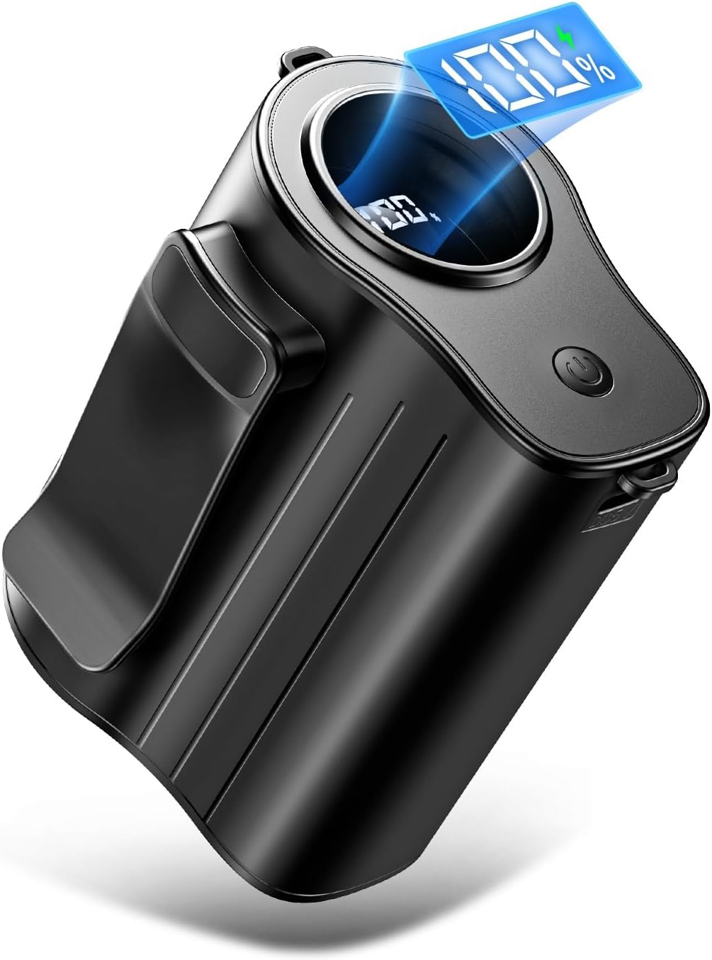 【8000mAh大容量｜1台4役】腰掛け扇風機 超強風100段階風量調節 USB充電式｜20時間稼働｜静音＆LED表示｜軽量182g｜首掛け/手持ち/卓上対応｜携帯ファン 暑さ＆熱中症対策 (ホワイト) - Yolerhome