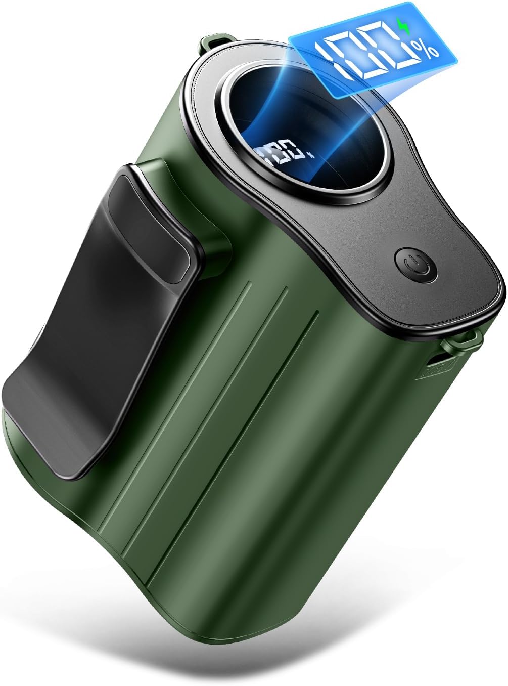 【8000mAh大容量｜1台4役】腰掛け扇風機 超強風100段階風量調節 USB充電式｜20時間稼働｜静音＆LED表示｜軽量182g｜首掛け/手持ち/卓上対応｜携帯ファン 暑さ＆熱中症対策 (ホワイト) - Yolerhome