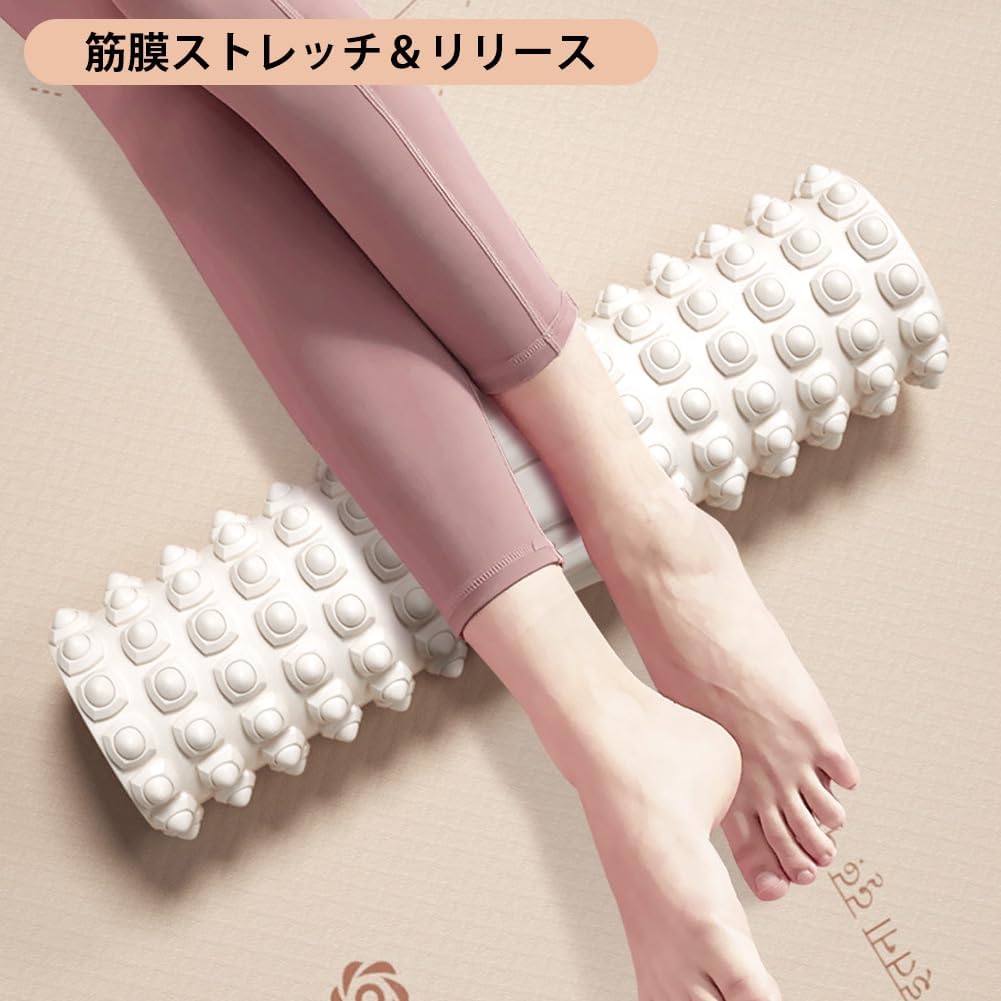フォームローラー 筋膜ローラー ミニ 8cm×30cm 指先のようなマッサージ 効果強化 筋膜リリース ローラー 軟質EVA マッサージローラー ストレッチポール 二つのモード ソフト - Yolerhome
