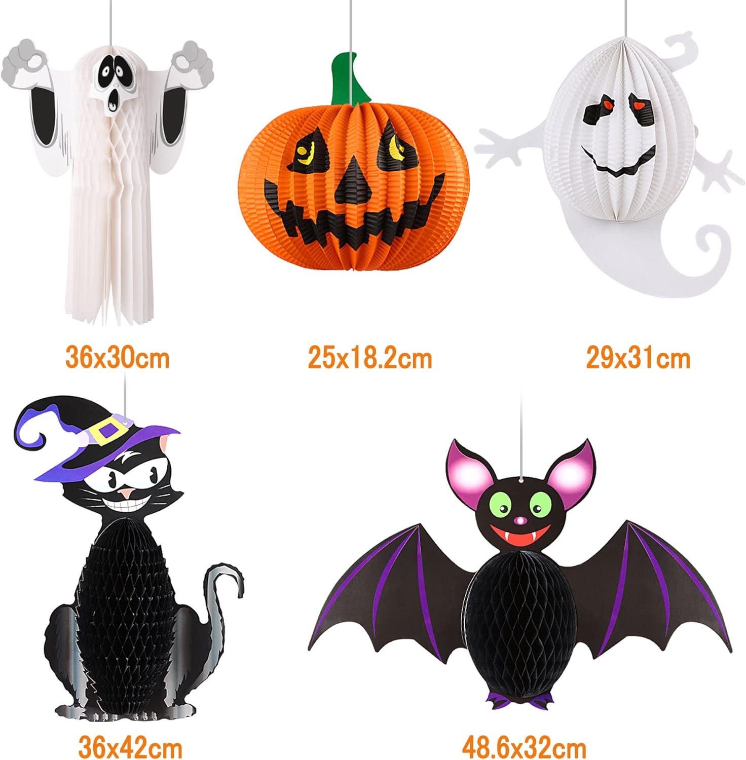 ハロウィン 飾り 吊り下げ 9点セット パーティー 装飾セット 紙提灯 カボチャ ランタン 折りたたみ式 クロネコ 幽霊 ゴースト コウモリ 蜘蛛 お化け屋敷 装飾品 学園祭 イベントグッズ - Yolerhome
