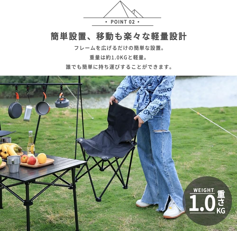 アウトドア 折りたたみ ロールトップテーブル 軽量 95x55x50cm コンパクト キャンプテーブル 簡単組立 収納バッグ付 インテリア キャンプ アウトドア チェア(なし), テーブル(95cm)x1 - Yolerhome