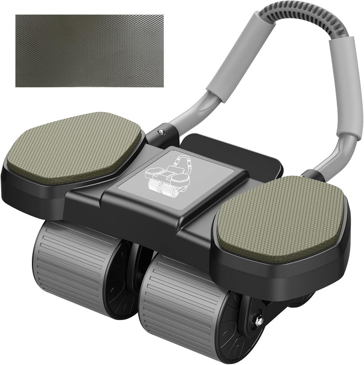 腹筋ローラー Abローラーホイール 肘サポート付き 4輪デザイン 腹筋と体幹を強化するコアトレーナー 丈夫で軽量 男女兼用 ホームフィットネスに最適 - Yolerhome