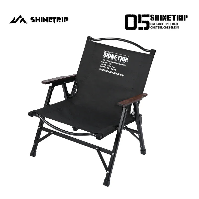 ウッドフレームチェアナチュラル/ブラック折りたたみチェアウッドチェアアウトドアキャンプBBQチェアリング - Yolerhome