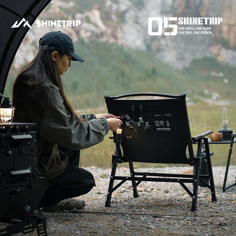 ウッドフレームチェアナチュラル/ブラック折りたたみチェアウッドチェアアウトドアキャンプBBQチェアリング - Yolerhome