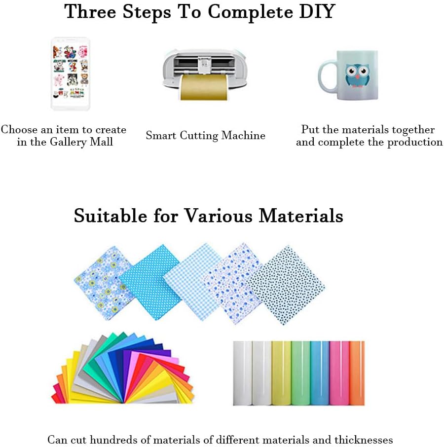 スマートカッティングマシン、全自動ダイカット＆エンボスマシン、ハイドロゲルフィルムカッティングマシン、アート＆クラフト用のBluetooth接続、アイロン接着およびカードストック全自動位置決定巡辺タイプライター小型裁断機応援扇 - Yolerhome