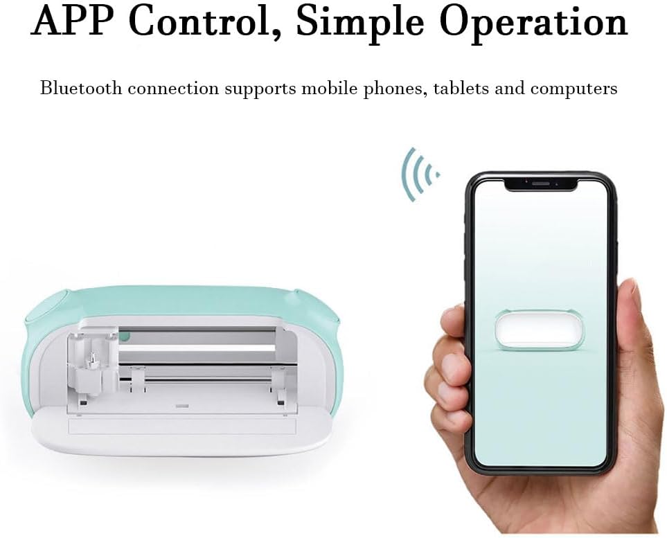スマートカッティングマシン、全自動ダイカット＆エンボスマシン、ハイドロゲルフィルムカッティングマシン、アート＆クラフト用のBluetooth接続、アイロン接着およびカードストック全自動位置決定巡辺タイプライター小型裁断機応援扇 - Yolerhome