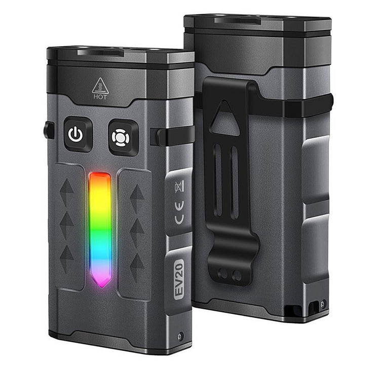 EDCアルミ合金強光懐中電灯紫光+RGB雰囲気灯緑レーザー多機能キー懐中電灯磁気吸磁可能超長航続防水多段照明 - Yolerhome