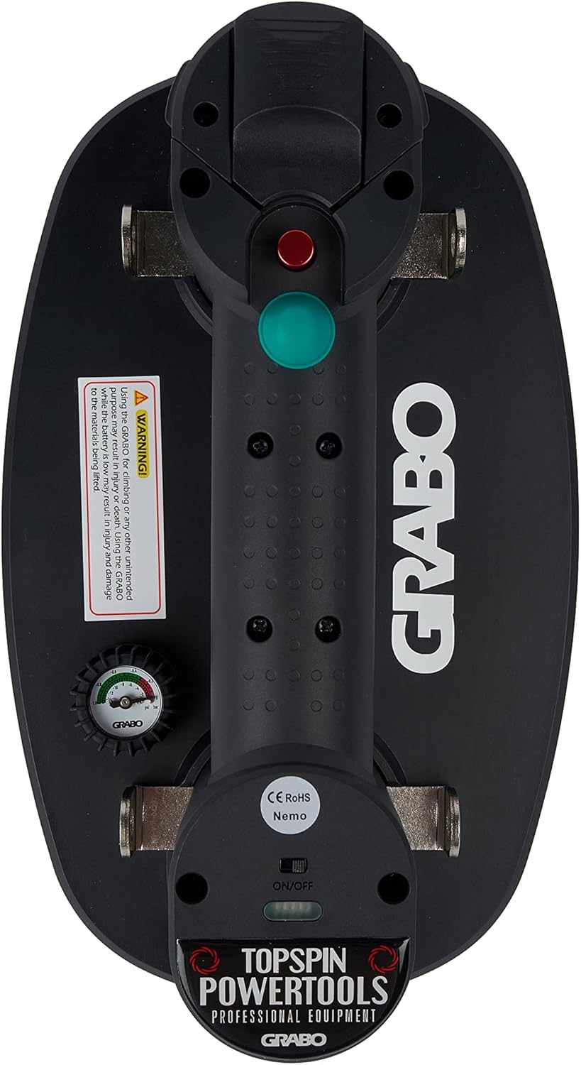 ハーフェレ GRABO PlusS 電動バキュームリフター ゲージ付 吸着力170kg 強力吸盤 吸引パッド交換可 ポータブル 吸着工具 ケース付き - Yolerhome