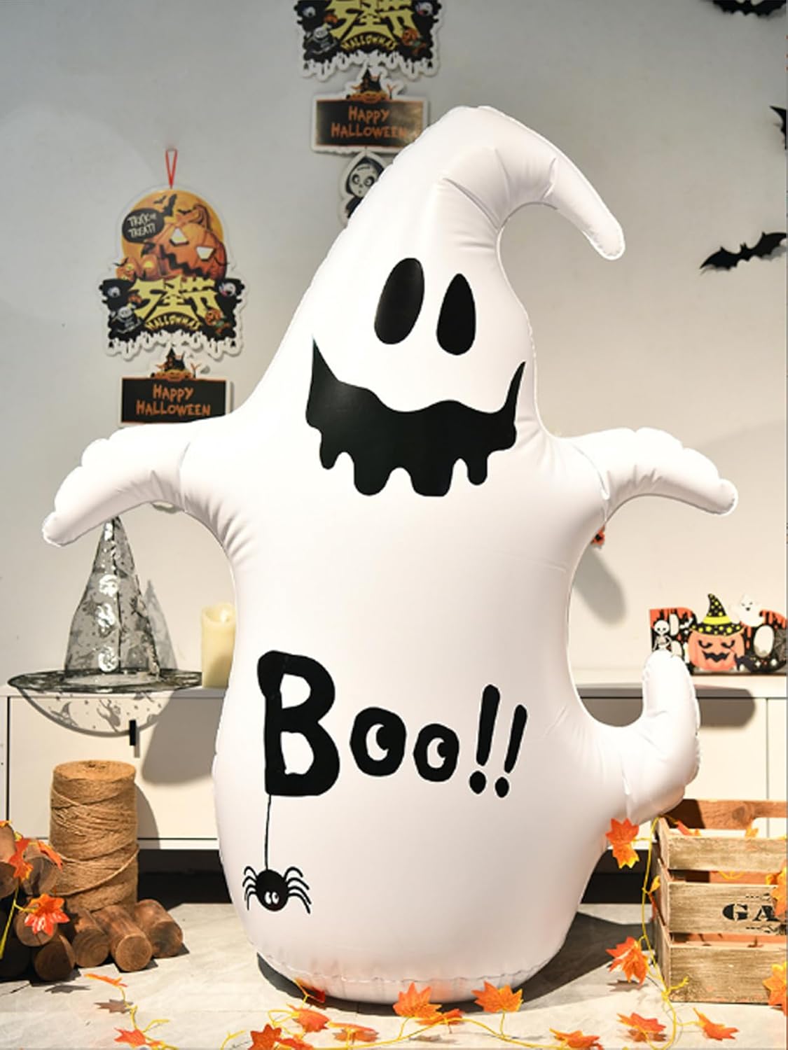 ハロウィン 飾り ロッキング ゴースト バルーン 飾り ハロウィン 幽霊 置物 屋内 屋外 仮装 ホームデコレーション用小物 ィー 飾り付け 豪華 仮装 学園祭 パーティ用 【特大 H 135cm】 - Yolerhome