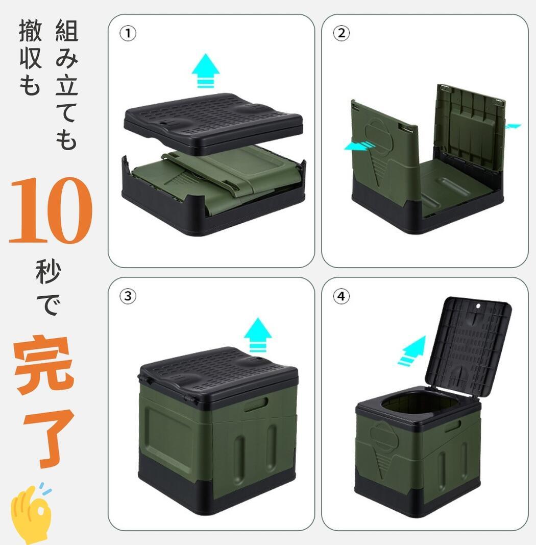 携帯トイレ L簡易トイレセット キャンプ トイレ 便座 建設現場に最適 防災トイレ 折りたたみ 緊急トイレ キャンプ ハイキング 旅行 仮設トイレ - Yolerhome