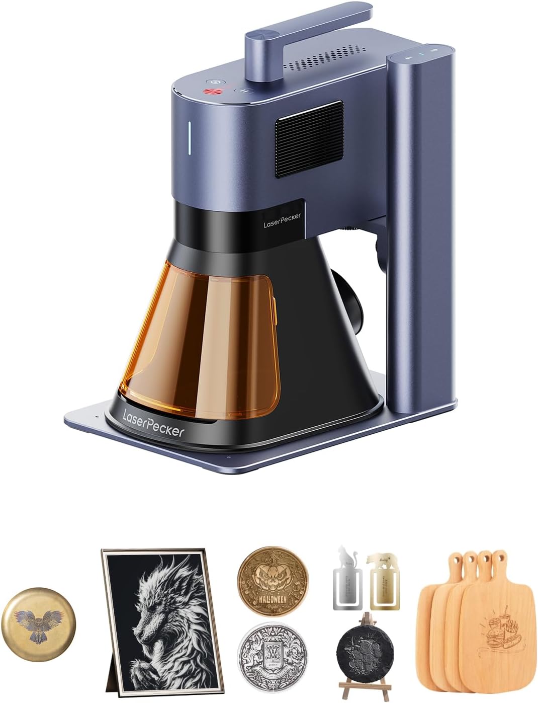 Laserpecker 5 レーザー彫刻機 レーザー加工機 20Wファイバーレーザー＆20Wダイオードレーザー 10000mm/s超高速バッチ彫刻 0.0027mm 超高精度 木材 金属レーザーカッター 金属加工 深彫り 木材や石 にエンボス加工160mmx300mm 平面作業領域 曲面彫刻可 Wifi＆USB接続 Lightburn対応 簡単操作 日本語アプリ対応 高性能 企業用 レーザー刻印機 - Yolerhome