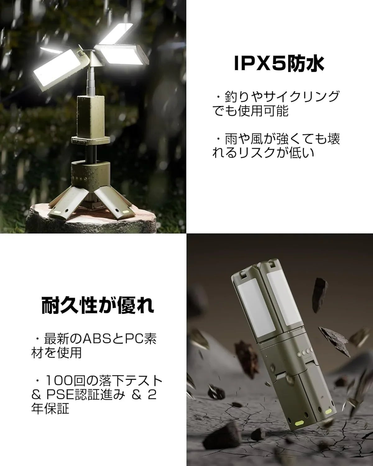 ランタン LED 「1台多役・業界最初の焚火色」 キャンプランタン 折りたたみ式 14000ｍAh 大容量電池 USB充電式 焚火色 自然白 昼白色 3色切替 SOSモード 超高輝度 キャンプライト 懐中電灯 アウトドア/キャンプ /夜釣り/防災/地震/停電対策 非常用 持ち運び便利 収納バッグ付き（オリーブ） - Yolerhome