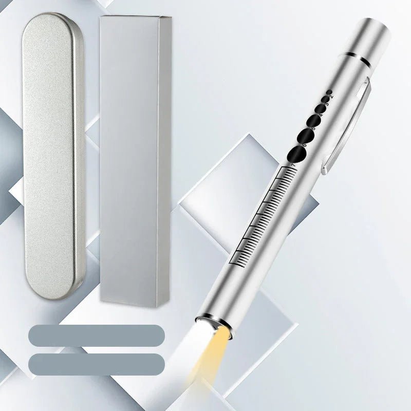 デュアル光源瞳孔ペンライト充電式医師看護師ステンレス医療歯科検査LEDペンライト懐中電灯 - Yolerhome