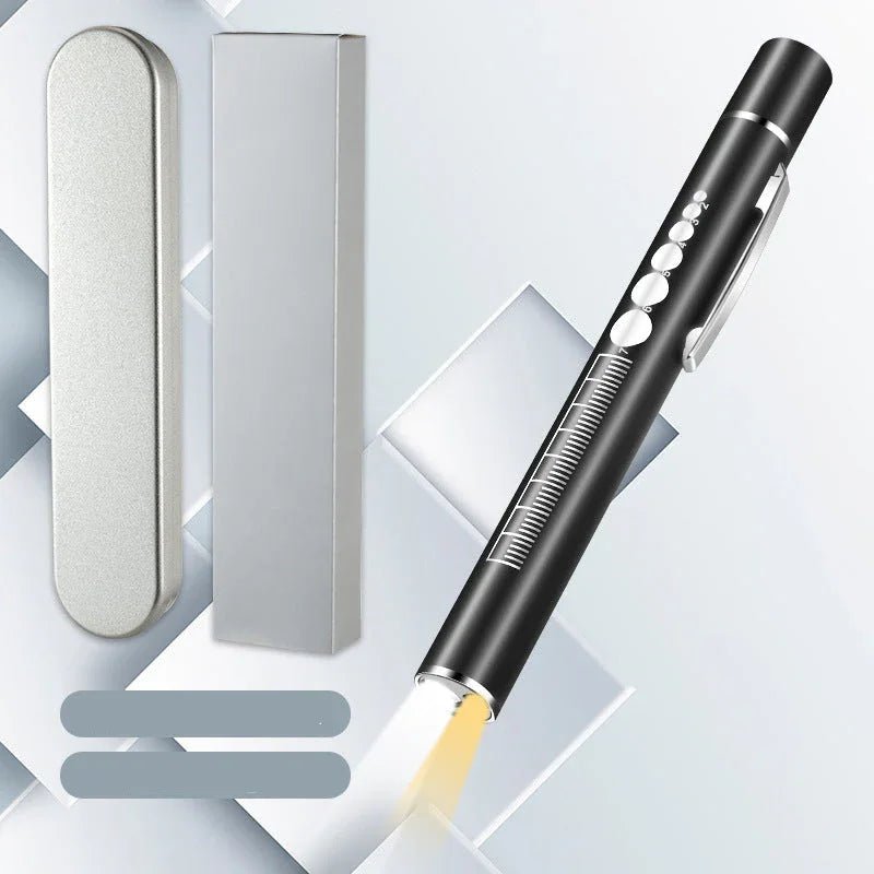 デュアル光源瞳孔ペンライト充電式医師看護師ステンレス医療歯科検査LEDペンライト懐中電灯 - Yolerhome