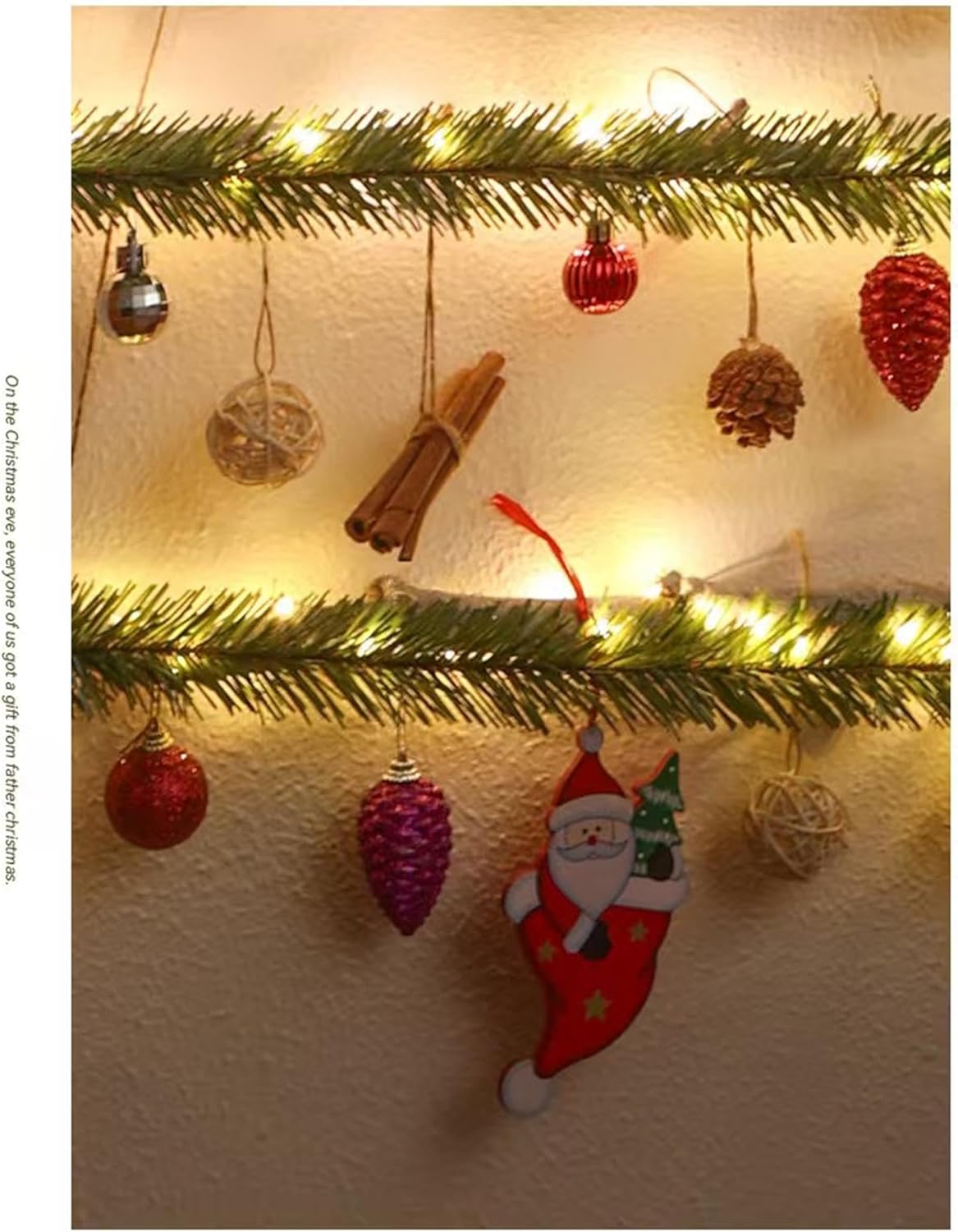 クリスマス ツリー 壁掛け LED ライト付き ウォールツリー インテリア 木製 オーナメント タペストリー 雑貨 北欧 飾り デコレーション - Yolerhome