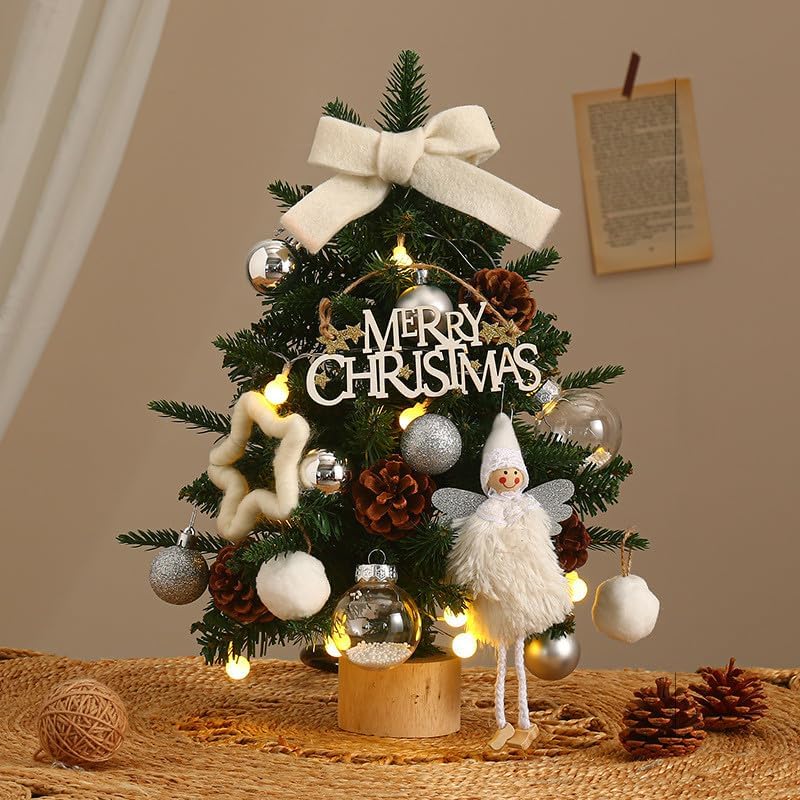 ミニクリスマスツリー 卓上ツリー 45CM 人工松 クリスマス装飾 LED