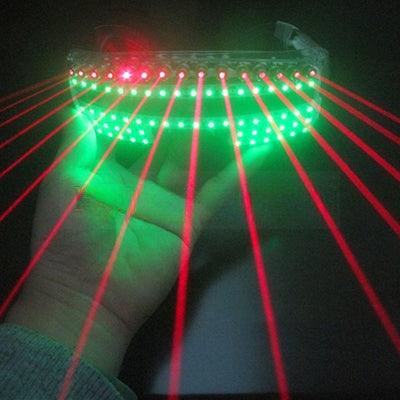 レーザー出演メガネ 赤色/緑色/白い光/青色/黄色光LED発光眼鏡 ＬＥＤライト付き発光効果+赤外線レーザーメガネ 最安 夜店/ステージ/ダンス/パーティー/バーの公演道具 レーザーダンスショー眼鏡 娯楽性強い 5色ledライト 15個赤色のレーザー発生装置 - Yolerhome