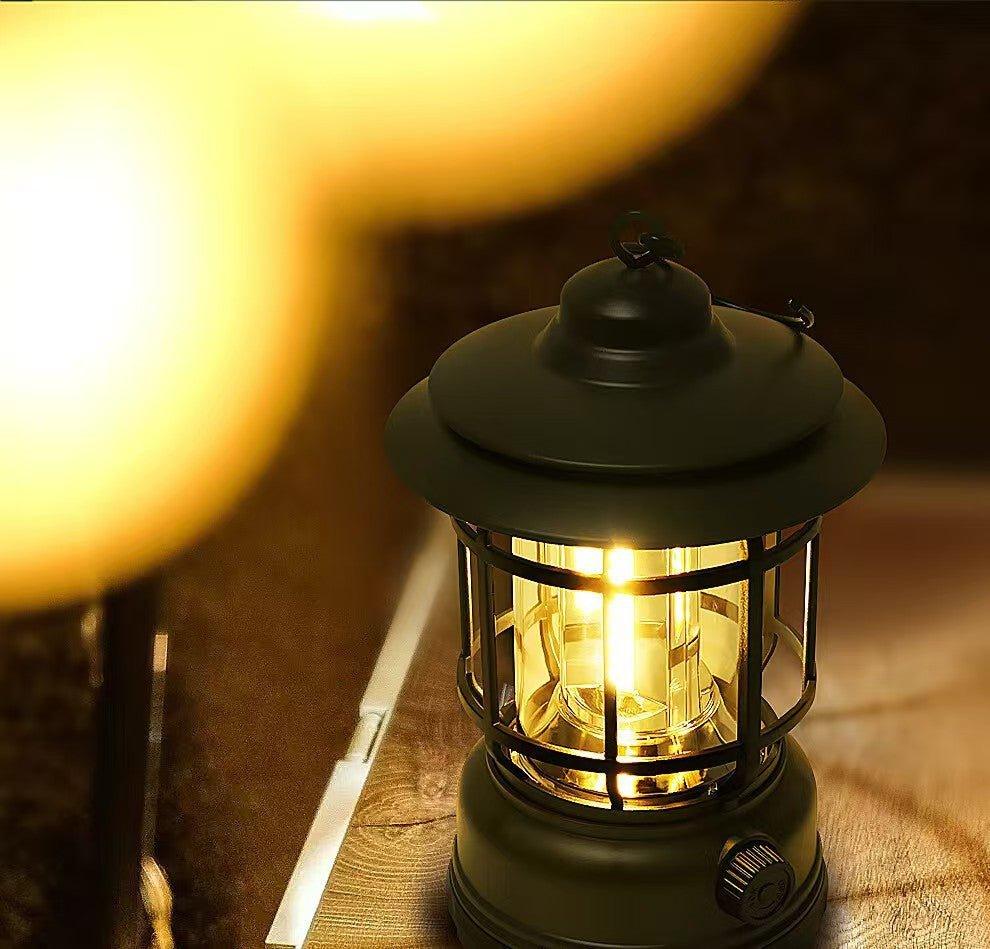 キャンプ ライト ランタン LED 充電式 無段階調光 USB 充電ヴィンテージキャンプ用品 夜釣り - Yolerhome