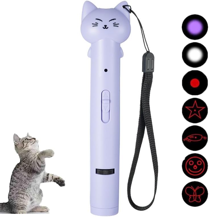 猫おもちゃ【愛猫の運動不足とストレス解消】 【電池不要の充電式】LEDポインター 光るおもちゃ 猫 ポインター ねこじゃらし USBタイプ 便利 ポケット入れる可能 レーザーで猫をあやす レーザー パープル - Yolerhome