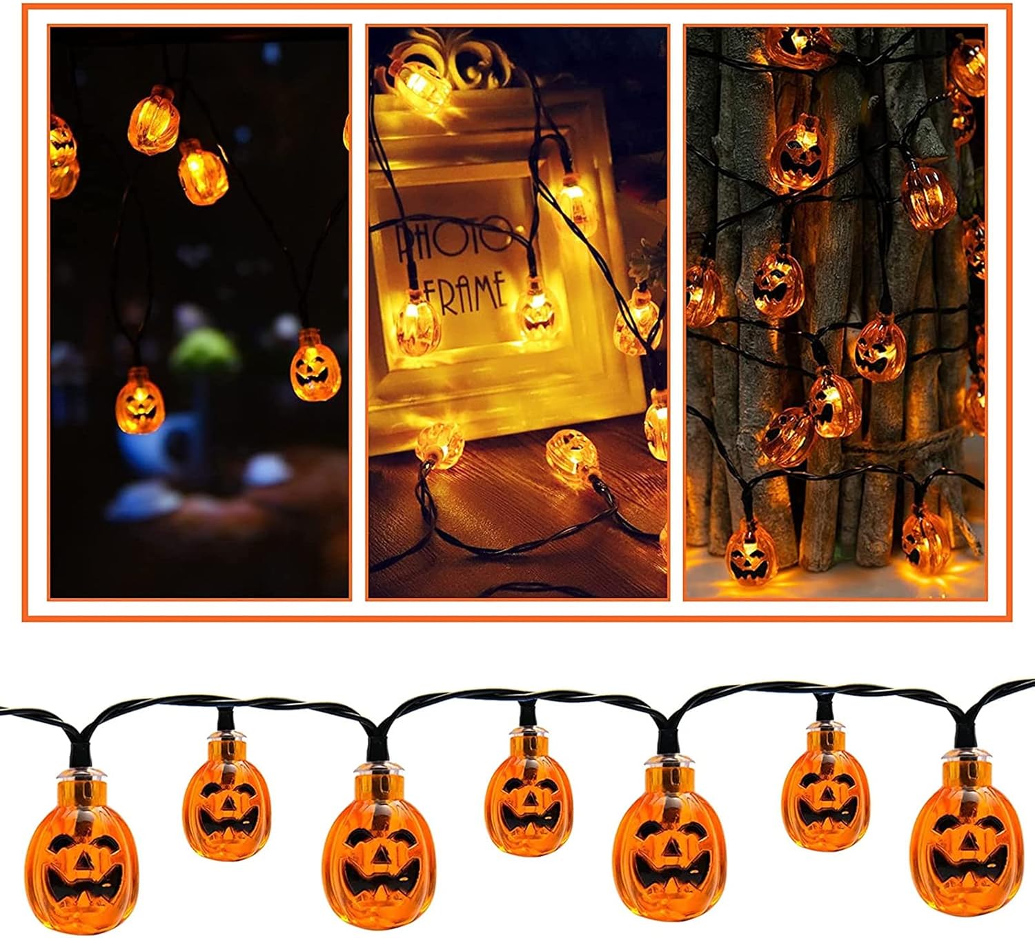 ハロウィン かぼちゃライト LEDライト ストリングライトUSB充電式 40球 6m ハロウィーン 飾りライト ストリングスライト パンプキンライト Halloween装飾 バー/居酒屋(カボチャ) - Yolerhome