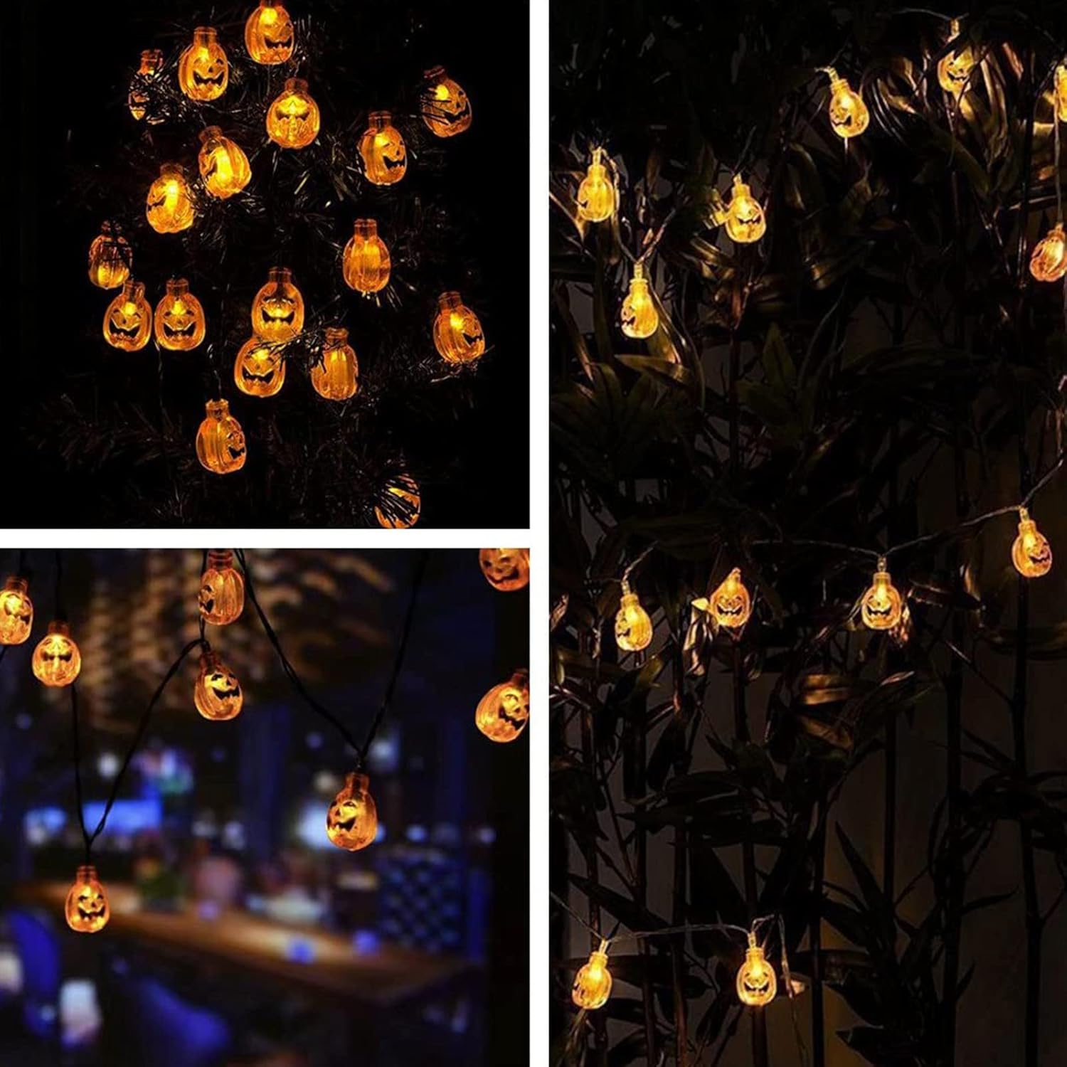 ハロウィン かぼちゃライト LEDライト ストリングライトUSB充電式 40球 6m ハロウィーン 飾りライト ストリングスライト パンプキンライト Halloween装飾 バー/居酒屋(カボチャ) - Yolerhome