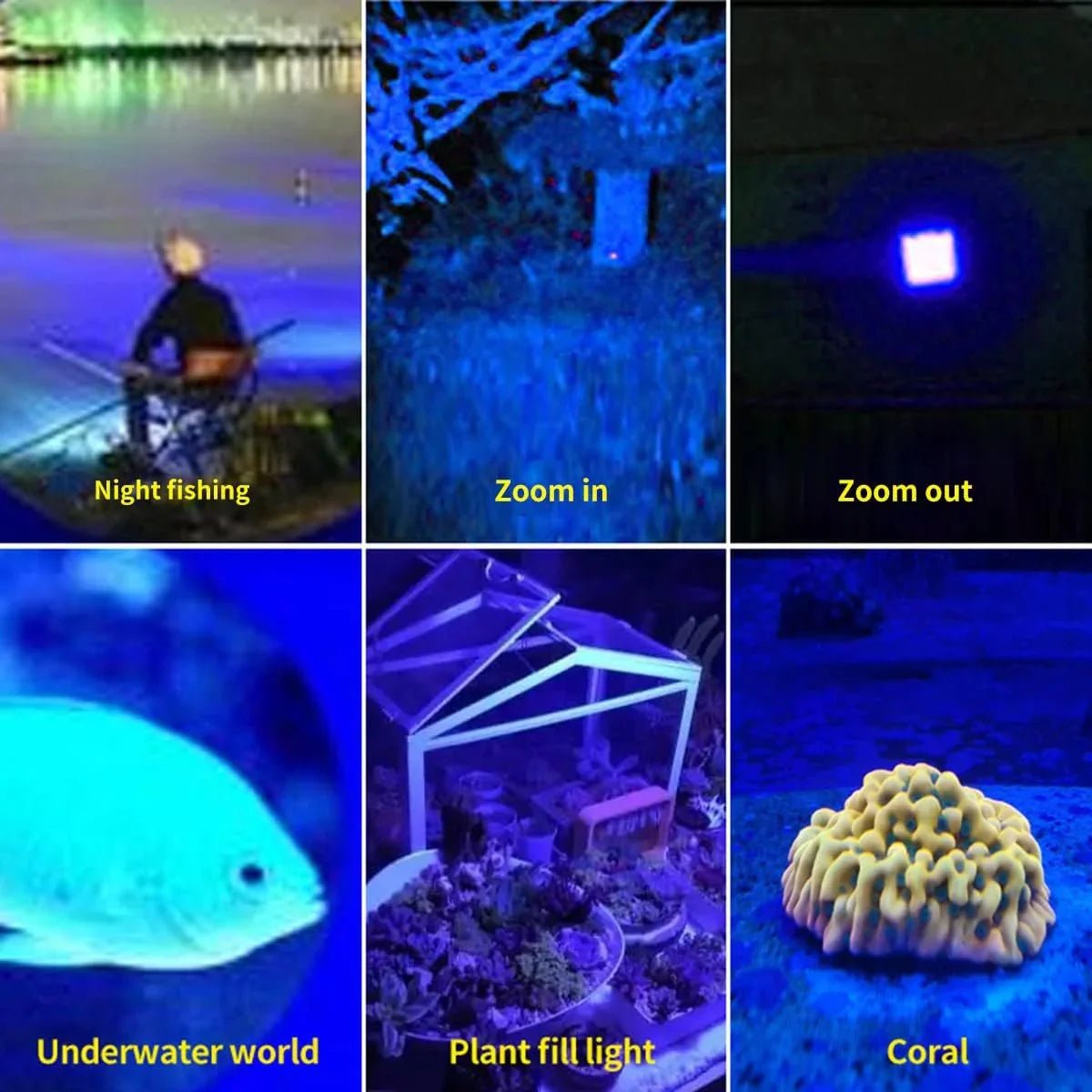 【懐中電灯LEDライト】充電式4色切替ライト（赤・緑・青・白）多機能ハンティングライト 血痕追跡・夜釣り・アウトドア・キャンプ・防犯用 4in1多色懐中電灯 - yoler - Yolerhome