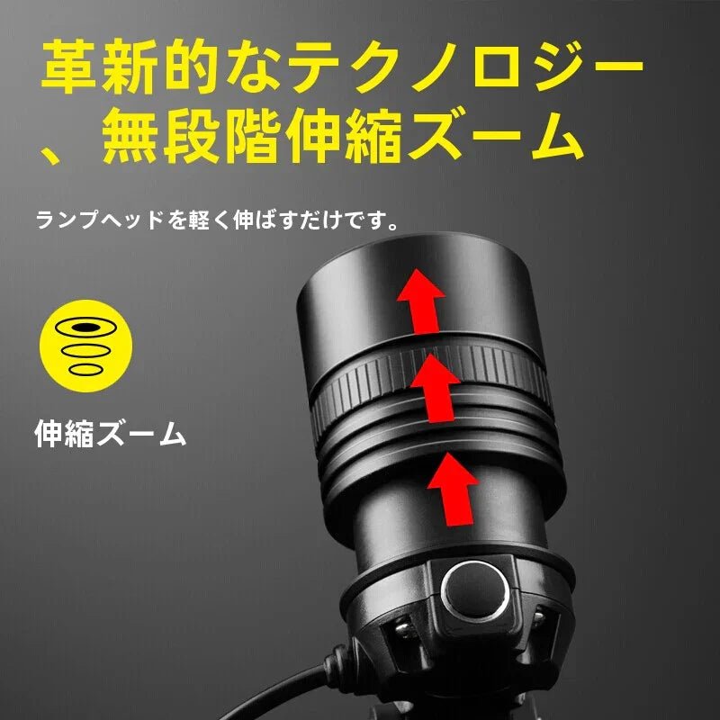 超明るい黄色のヘッドライトクアッドコア強い光夜釣り魚長持続野防水